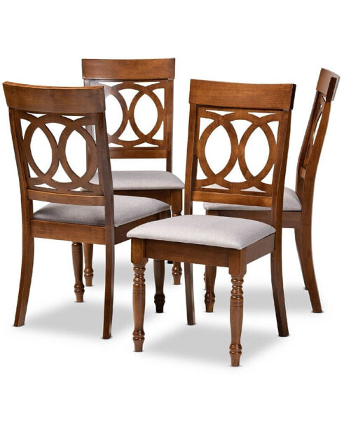 Lucie Modern and Contemporary Fabric Upholstered 4 Piece Dining Chair Set