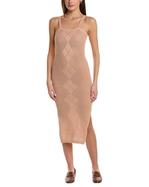 Naadam Argyle Pointelle Cashmere-Blend Midi Dress Women's