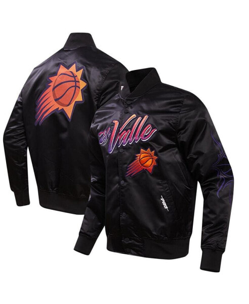 Men's Black Phoenix Suns 2023/24 City Edition Satin Full-Snap Jacket