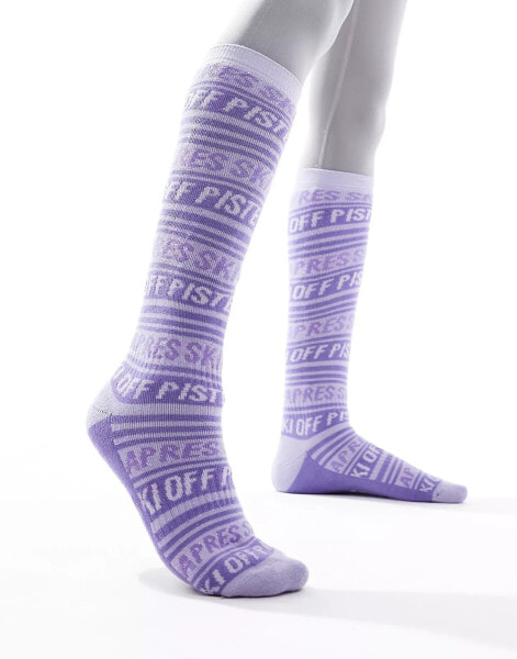 ASOS 4505 ski sock in lilac apres ski print