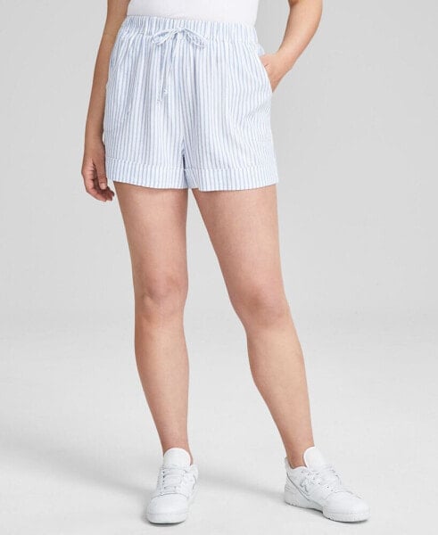 Women's High-Rise Pull On Linen-Blend Shorts, Created for Macy's