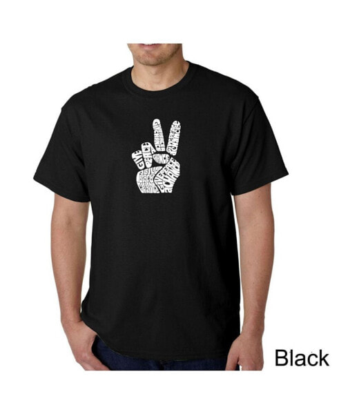 Men's Word Art T-Shirt - Peace Fingers