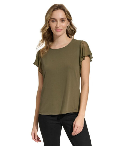 Women's Mesh Sleeve Top