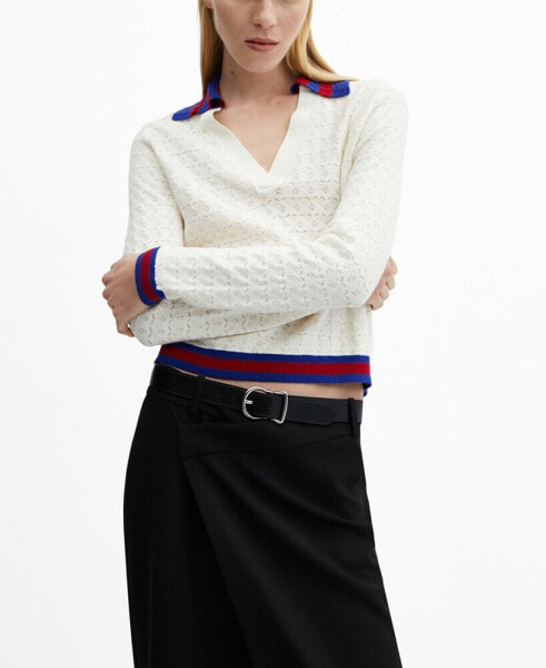Women's Knitted Polo Neck Sweater