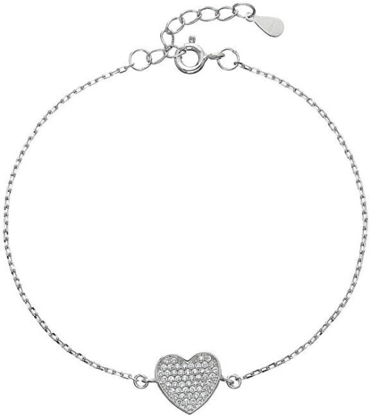 Очарованный серебряный браслет в форме сердца с цирконом 13007.1