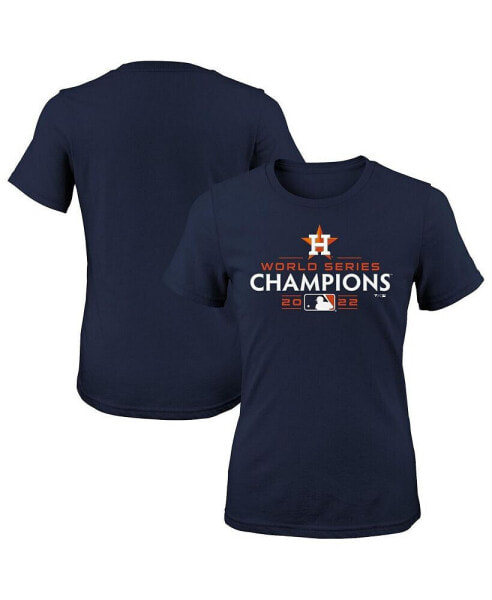 Big Girls Navy Houston Astros 2022 World Series Champions Logo T-shirt