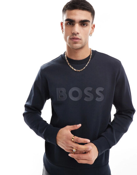 BOSS Green salbo sweatshirt in navy