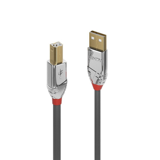 Lindy 2m USB 2.0 Type A to B Cable - Cromo Line - 2 m - USB A - USB B - USB 2.0 - 480 Mbit/s - Grey