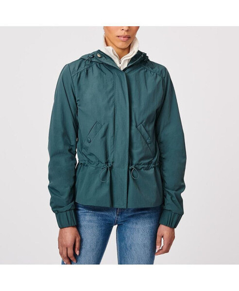 Women's Short Hooded Rain Jacket