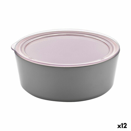 Тарелка Inde с крышкой меламин Красно-серая (12 штук)
