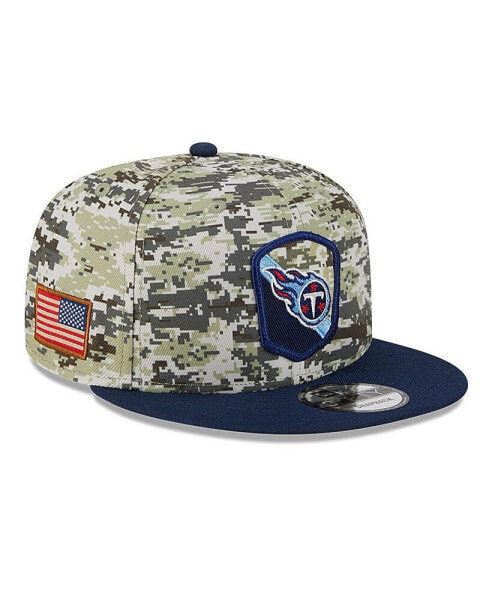 Men's Camo, Navy Tennessee Titans 2023 Salute To Service 9FIFTY Snapback Hat