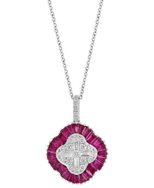 EFFY® Ruby (2-3/8 ct. t.w.) & Diamond (5/8 ct. t.w.) 18" Pendant Necklace in 14k White Gold