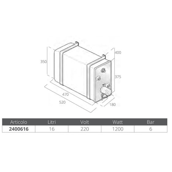 QUICK ITALY 1200W 220V 16L Stainless Steel Boiler With Exchanger