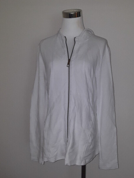 $138.00 XCVI Women's Anastasia Zip Front Hoodie jacket White Size S