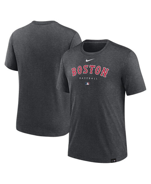Men's Heather Charcoal Boston Red Sox Authentic Collection Early Work Tri-Blend Performance T-shirt