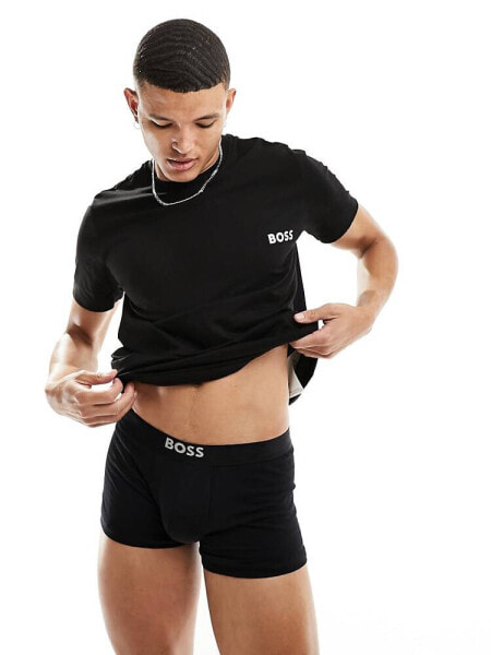 Boss Bodywear logo t-shirt and trunk gift set in black