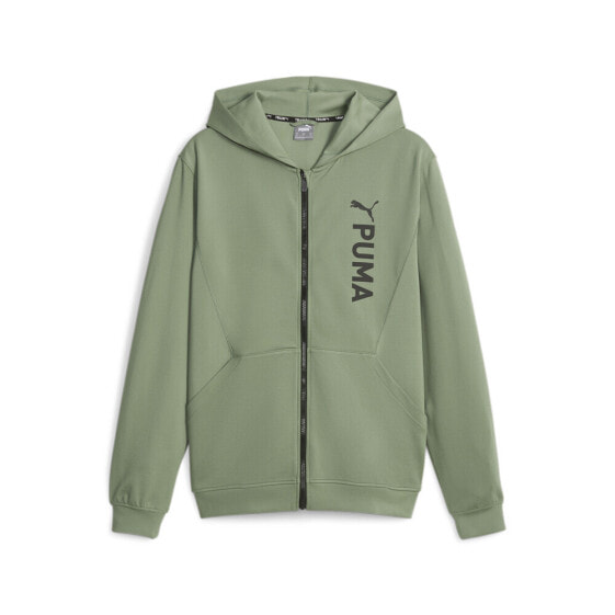 Худи Puma Fit Double Knit Full Zip Green Casual