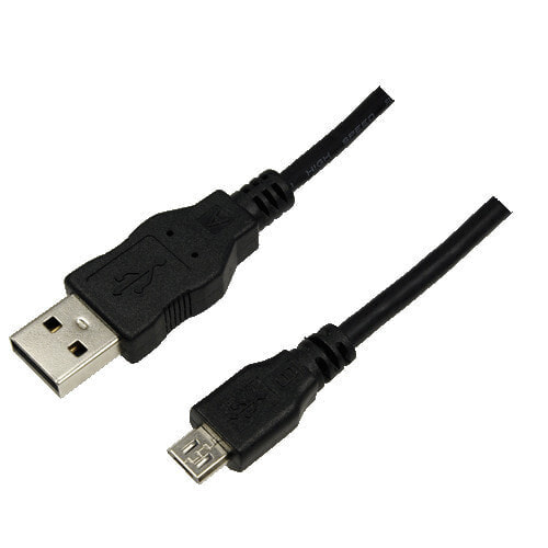 LogiLink 1.8m USB/microUSB - 1.8 m - USB A - Micro-USB B - USB 2.0 - Male/Male - Black