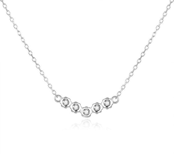 Unique silver necklace with zircons AGS1209 / 47L