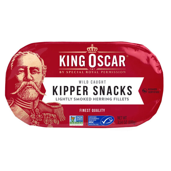 Kipper Snacks, Lightly Smoked Herring Fillets, 3.54 oz (100 g)