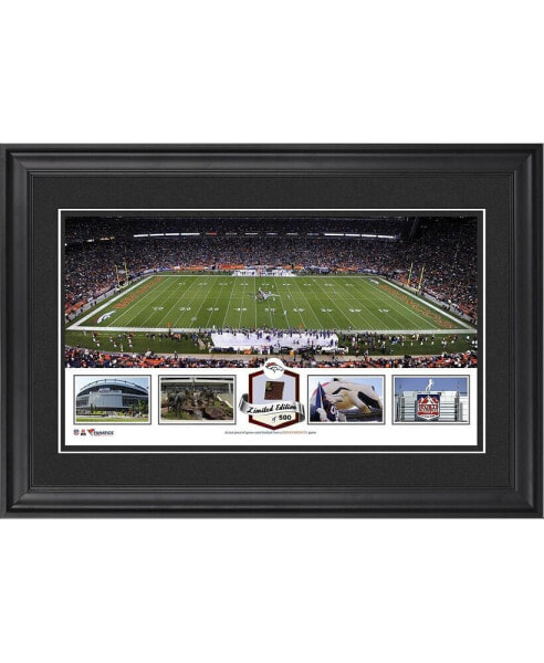 Sports Authority Field at Mile High Denver Broncos Framed Panoramic Collage with Game-Used Football - Limited Edition of 500