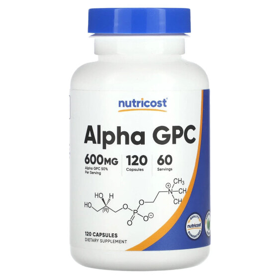 Витамин Nutricost Alpha GPC, 600 мг, 120 капсул (300 мг на капсулу)