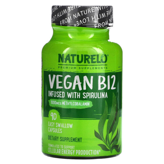 Vegan B12 Infused with Spirulina, 90 Easy Swallow Capsules