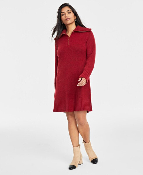 Women's Half-Zip Sweater Dress, Created for Macy's