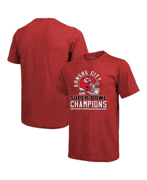 Men's Red Kansas City Chiefs Super Bowl LVIII Champions Tri-Blend T-shirt