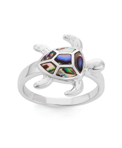 Sterling Silver Abalone Turtle Ring