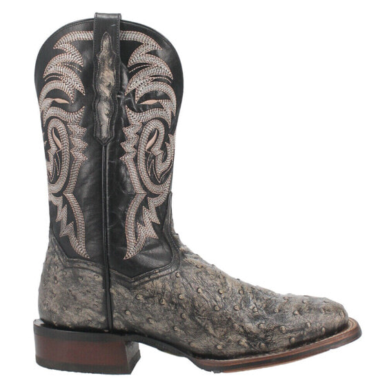 Dan Post Boots Dillinger Full Quill Ostrich Embroidered Square Toe Cowboy Mens