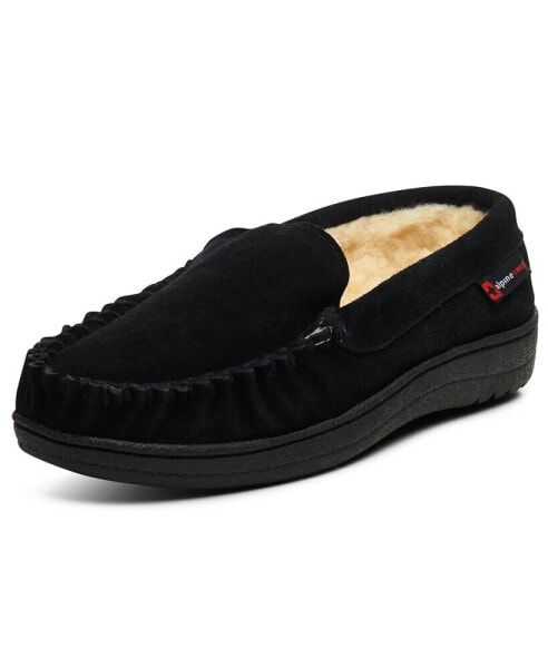 Yukon Men's Suede Shearling Moccasin Slippers Moc Toe Slip On Shoes