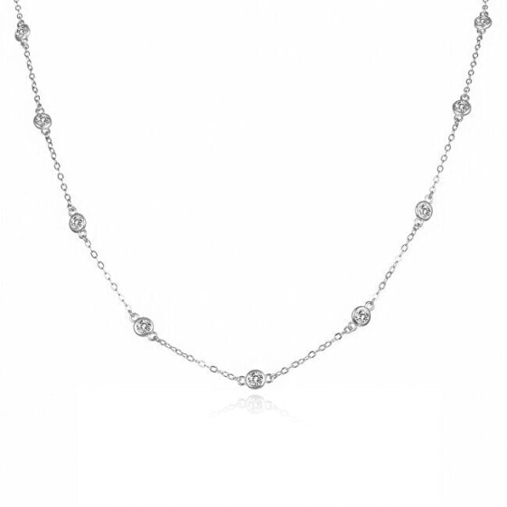 Charming silver necklace with zircons AGS1585/47