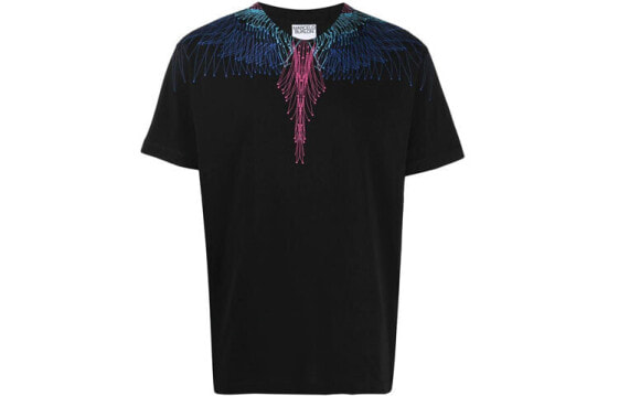 Marcelo Burlon SS21 County of Milan Bezier Wings 印花短袖T恤 男款 黑色 / Футболка Marcelo Burlon SS21 County of Milan Bezier Wings T CMAA018R21JER0041045