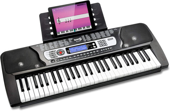 RockJam RJ654 portable 54-key digital keyboard with music stand and interactive LCD screen