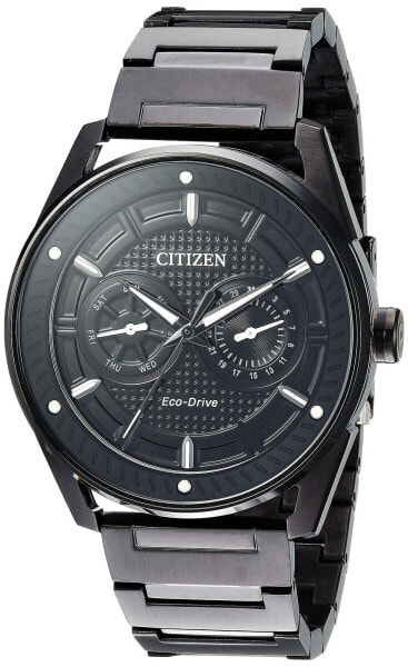 Citizen Men's Eco-Drive Weekender Watch in Black IP Stainless Steel Black Dia...