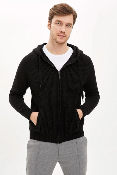 Кардиган Defacto Black Hoody Zipper R1432AZ20AU