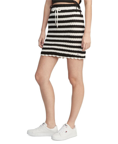Women's Crochet Striped Skirt