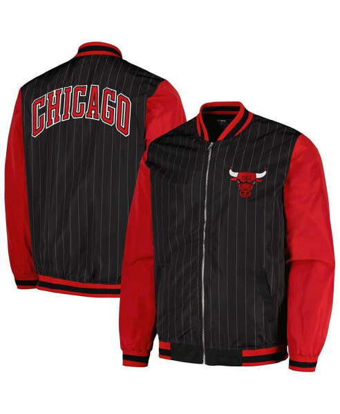 Men's Black Chicago Bulls Full-Zip Bomber Jacket