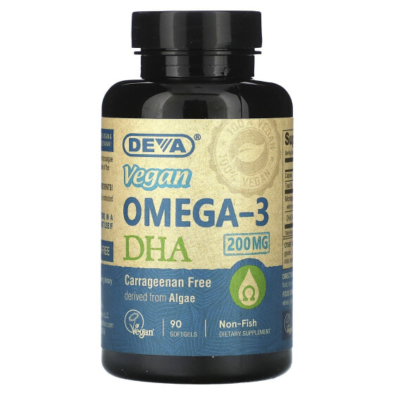 Vegan Omega-3 DHA, 200 mg, 90 Softgels