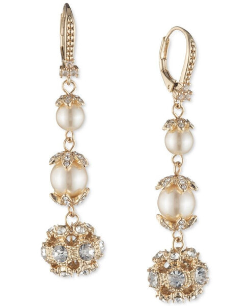 Серьги Marchesa Pavé Ball & Pearl Triple