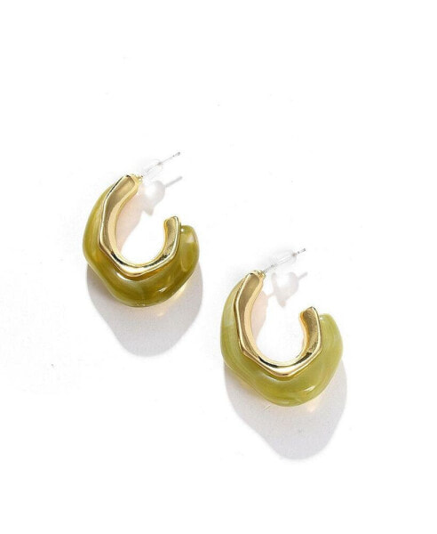 Women's Yellow Minimal Hoop Earrings