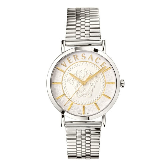 Versace Herren Armbanduhr V-ESSENTIAL silber, weiß 40 mm VEJ400421