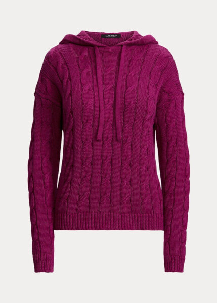 Женский свитер Ralph Lauren Cable-Knit Cotton Hoodie French Orchid Magenta L