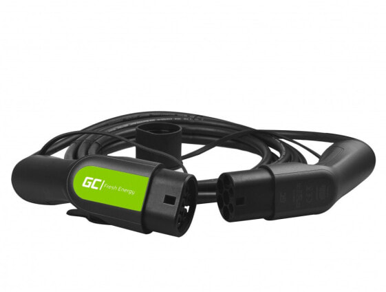 Green Cell EV13 - Black - Type 2 - Type 2 - Angled - Angled - IP55