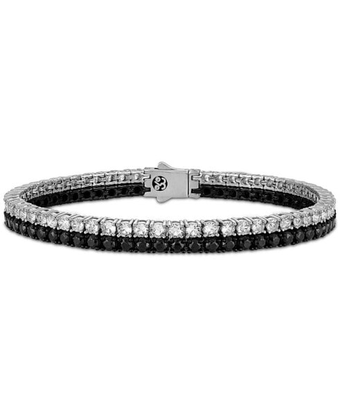 Black & White Cubic Zirconia Double Strand Tennis Bracelet in Sterling Silver, Created for Macy's