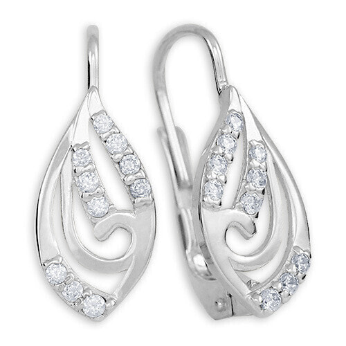 Серьги Macy's Diamond Hoop 14k White Gold.