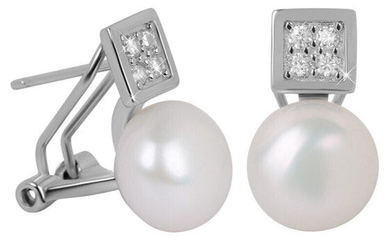 Серьги из красивого жемчуга и кристаллов JwL Luxury Pearls JL0430