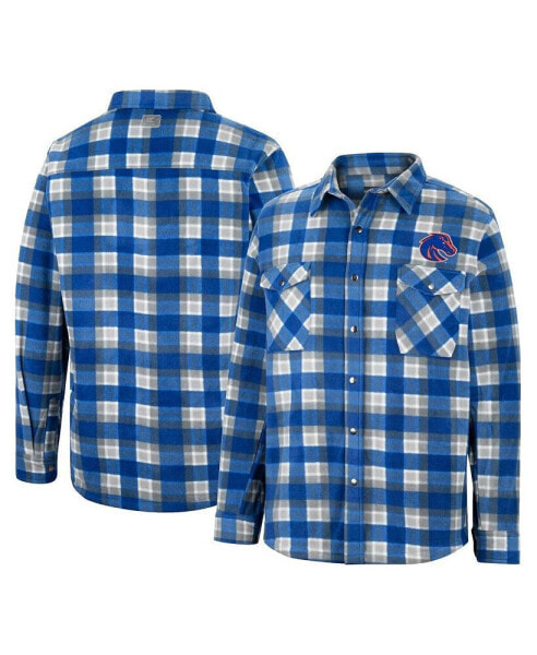 Men's Royal, White Boise State Broncos Ellis Plaid Full-Snap Shirt Jacket