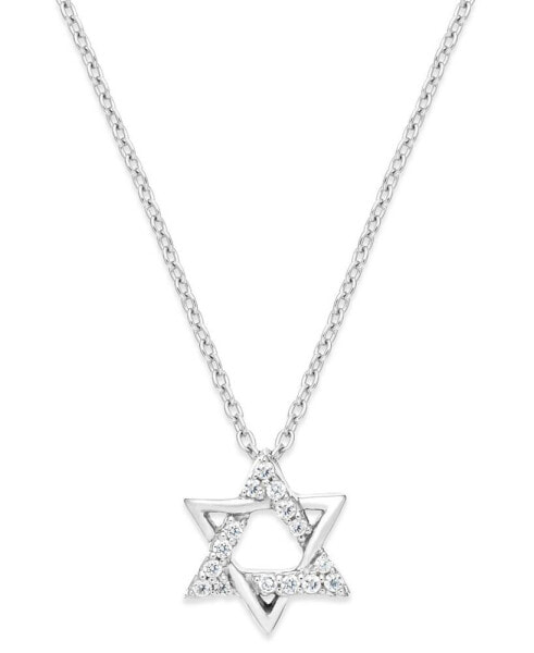 Macy's diamond Star of David Pendant Necklace in Sterling Silver (1/10 ct. t.w.)